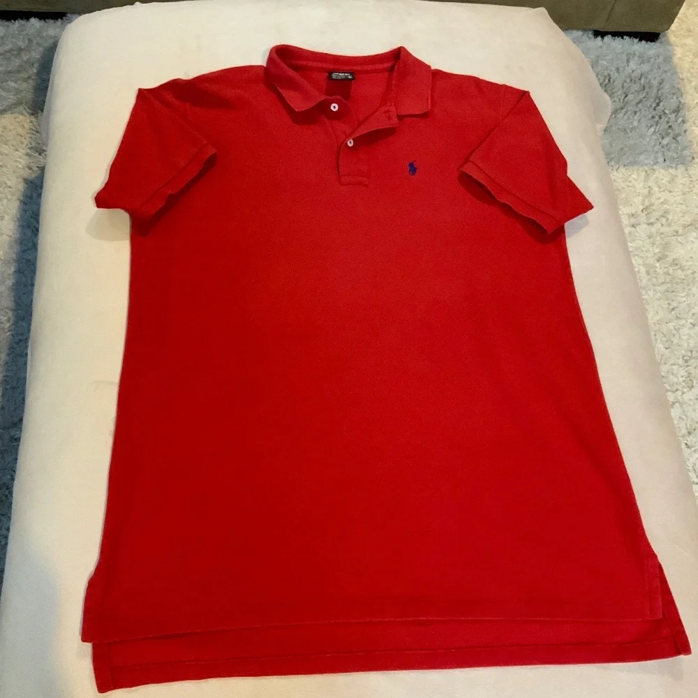 Ralph Lauren Red XL Short Sleeve Polo Classic Preppy Golf School Uniform Resort